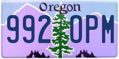 OR license plate 992OPM
