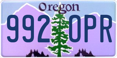 OR license plate 992OPR