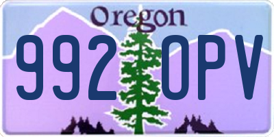 OR license plate 992OPV