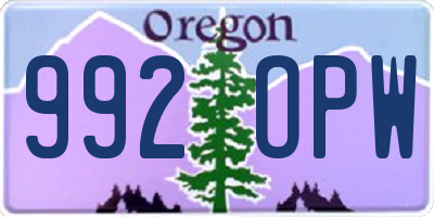 OR license plate 992OPW