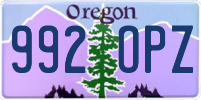 OR license plate 992OPZ