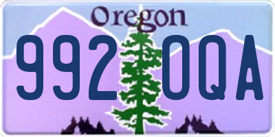 OR license plate 992OQA