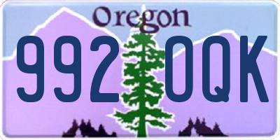 OR license plate 992OQK