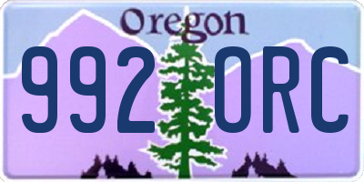 OR license plate 992ORC