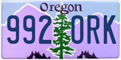 OR license plate 992ORK