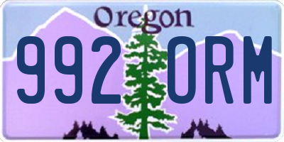 OR license plate 992ORM