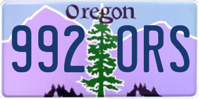 OR license plate 992ORS