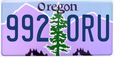 OR license plate 992ORU
