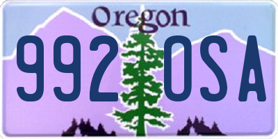 OR license plate 992OSA