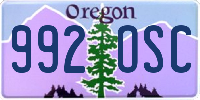 OR license plate 992OSC