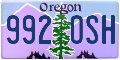 OR license plate 992OSH