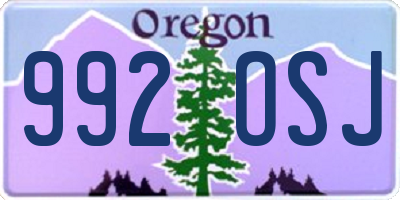 OR license plate 992OSJ