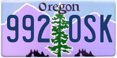 OR license plate 992OSK