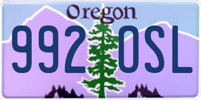 OR license plate 992OSL