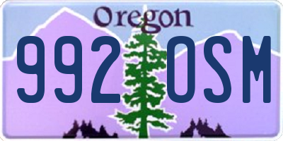 OR license plate 992OSM