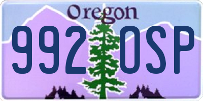 OR license plate 992OSP