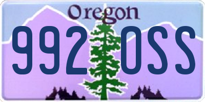 OR license plate 992OSS