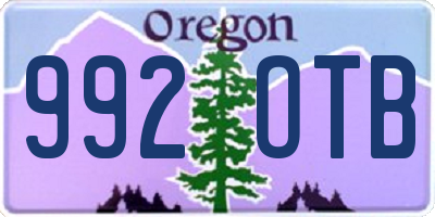 OR license plate 992OTB