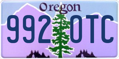 OR license plate 992OTC