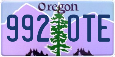 OR license plate 992OTE