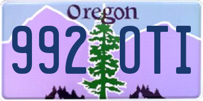 OR license plate 992OTI