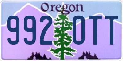 OR license plate 992OTT