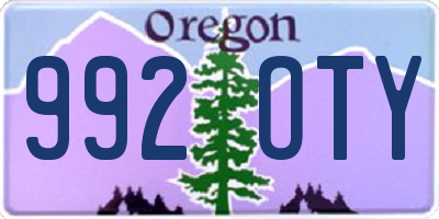 OR license plate 992OTY