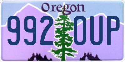 OR license plate 992OUP