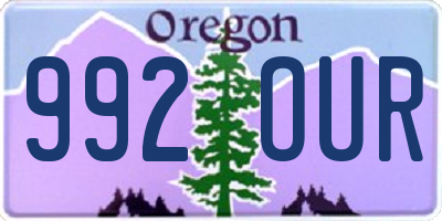 OR license plate 992OUR