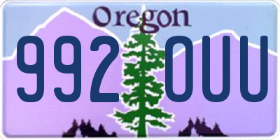 OR license plate 992OUU