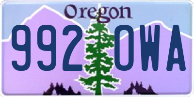 OR license plate 992OWA