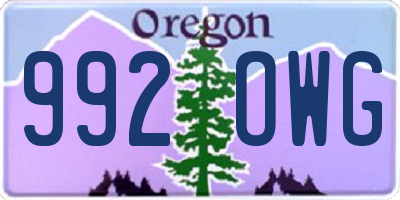OR license plate 992OWG