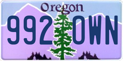 OR license plate 992OWN