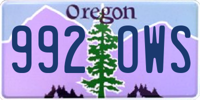 OR license plate 992OWS