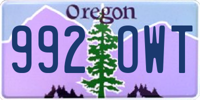 OR license plate 992OWT