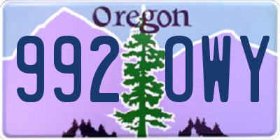 OR license plate 992OWY