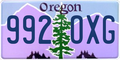 OR license plate 992OXG