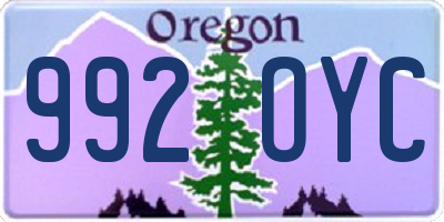 OR license plate 992OYC