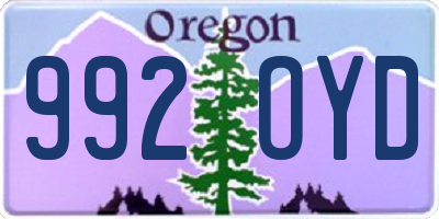 OR license plate 992OYD