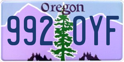 OR license plate 992OYF