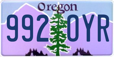 OR license plate 992OYR