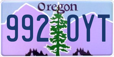 OR license plate 992OYT