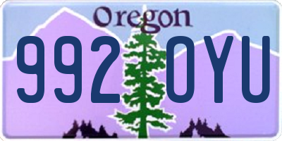 OR license plate 992OYU