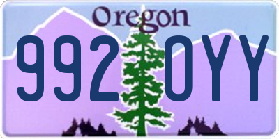 OR license plate 992OYY