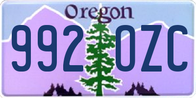 OR license plate 992OZC