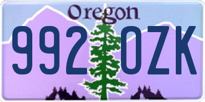OR license plate 992OZK