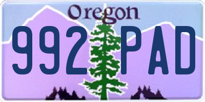 OR license plate 992PAD