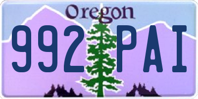 OR license plate 992PAI