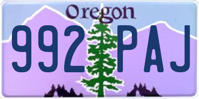 OR license plate 992PAJ
