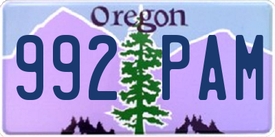 OR license plate 992PAM